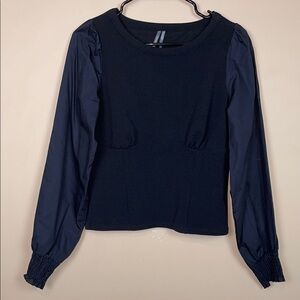 Women’s Black Puff-Sleeve Blouse